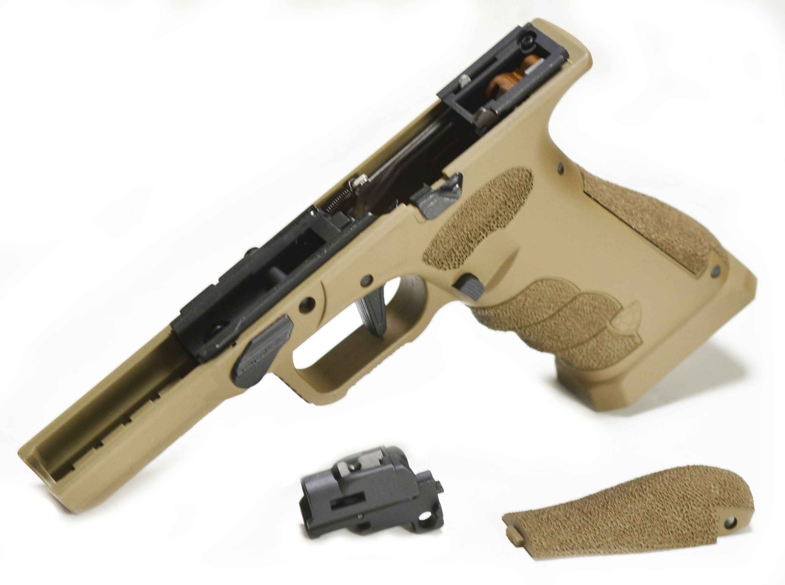 Shark Pistol Grip Tan with Stippling